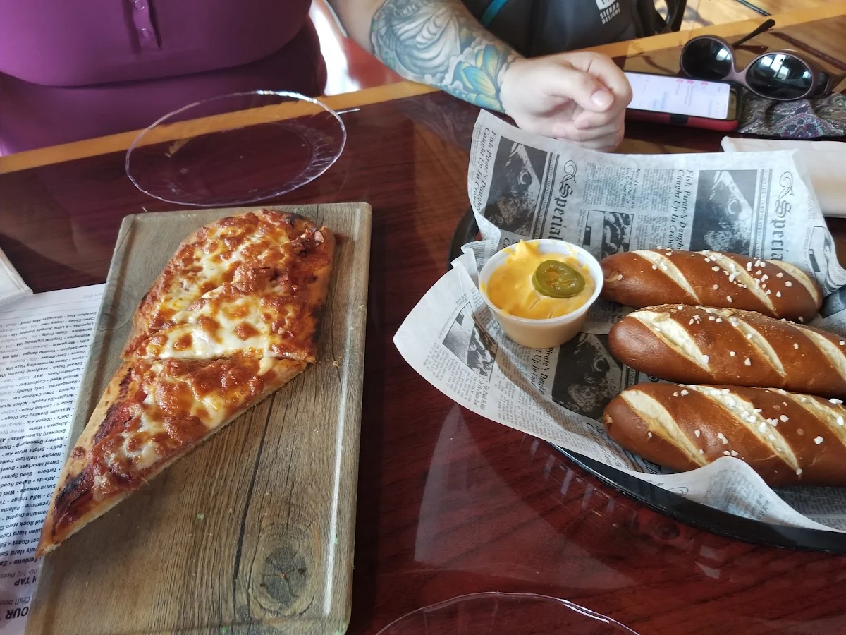 Meat Lovers Flat Bread Pizza & Pretzel Sticks