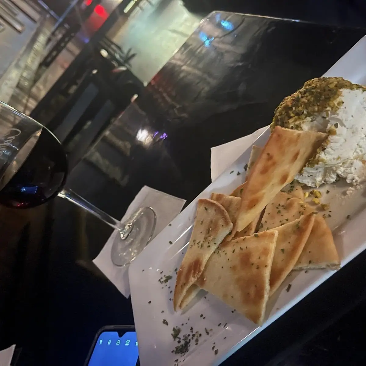Cheese Ball with Pita Bread