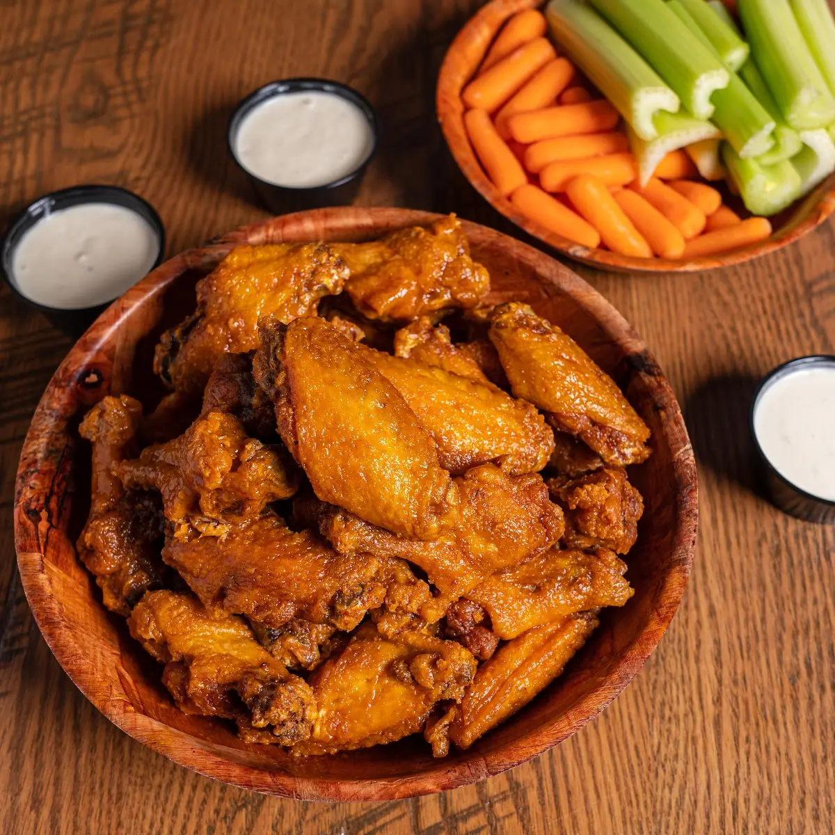 Spicy Buffalo Chicken Wings with Vegetables