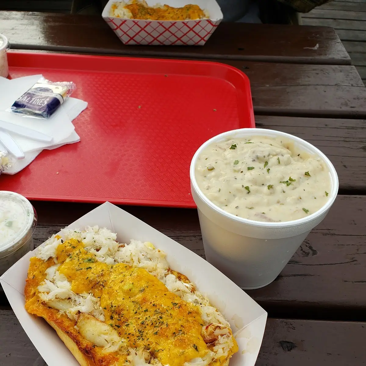 Crab Melt and Clam Chowder
