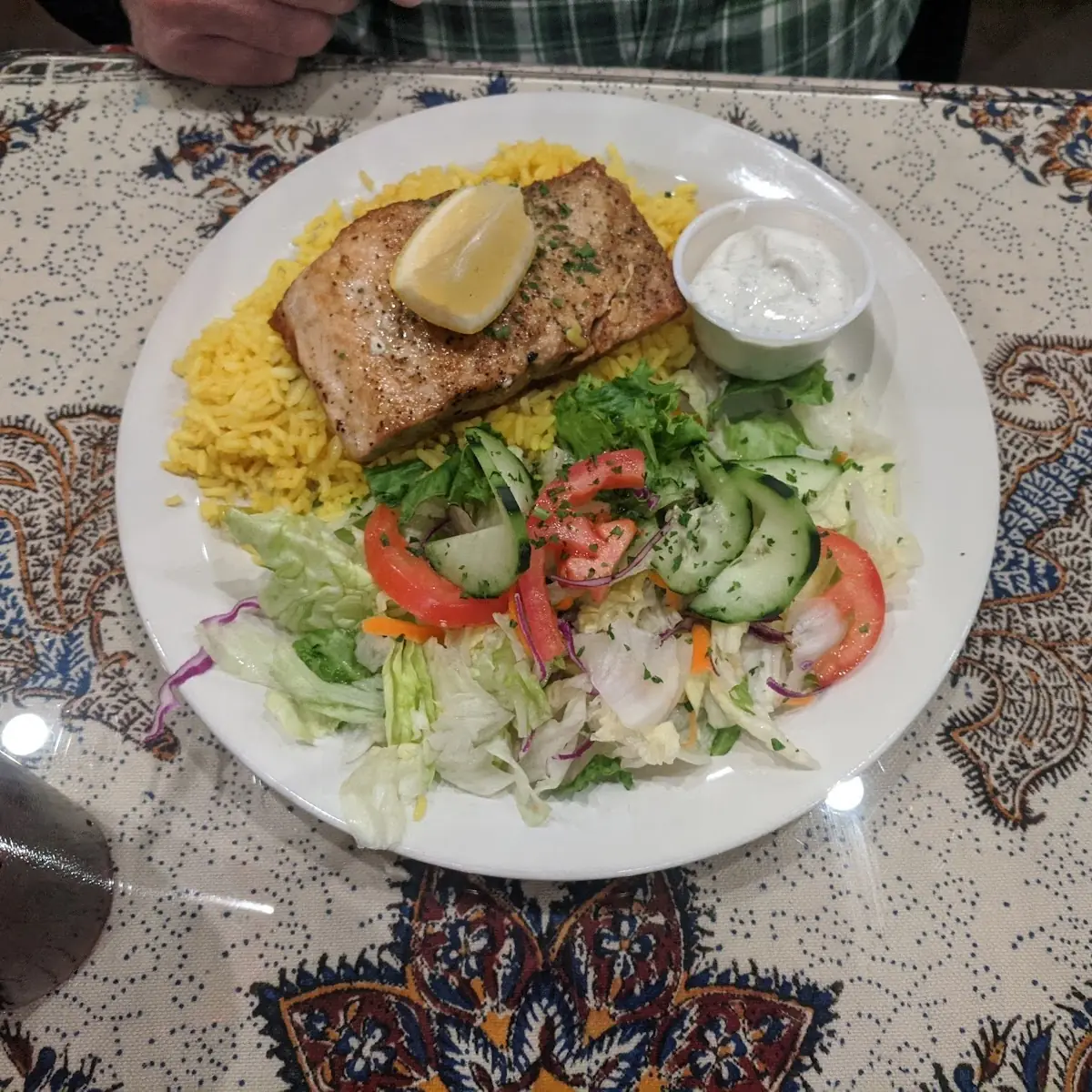 Salmon with a Side Green Salad