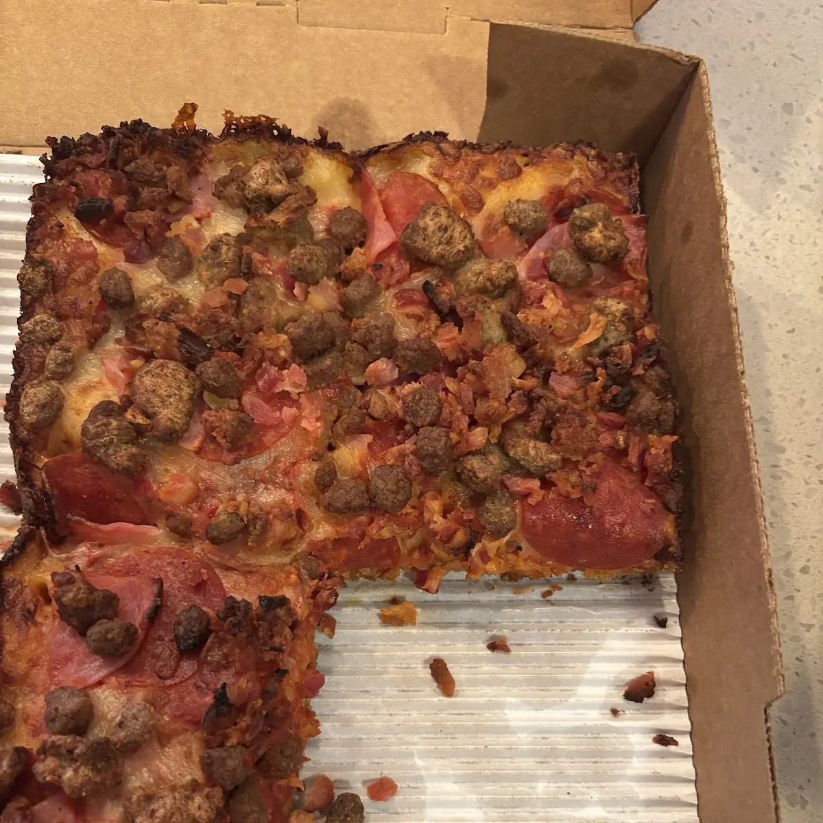 Deep Dish Pepperoni Pizza Slices