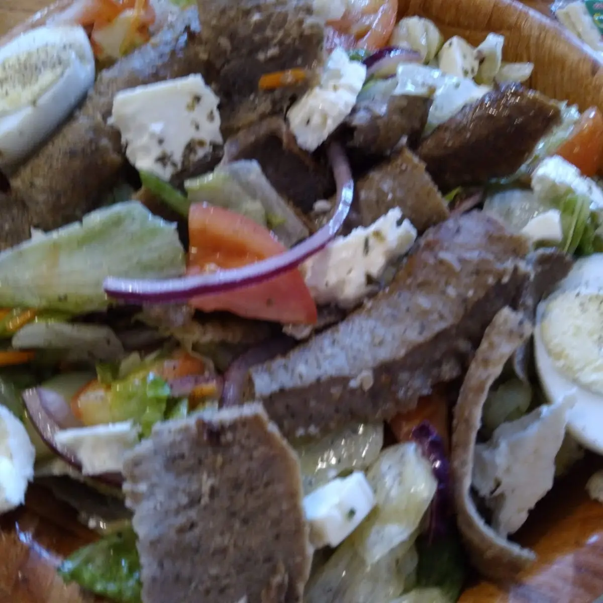 Greek Salad with Gyro Meat