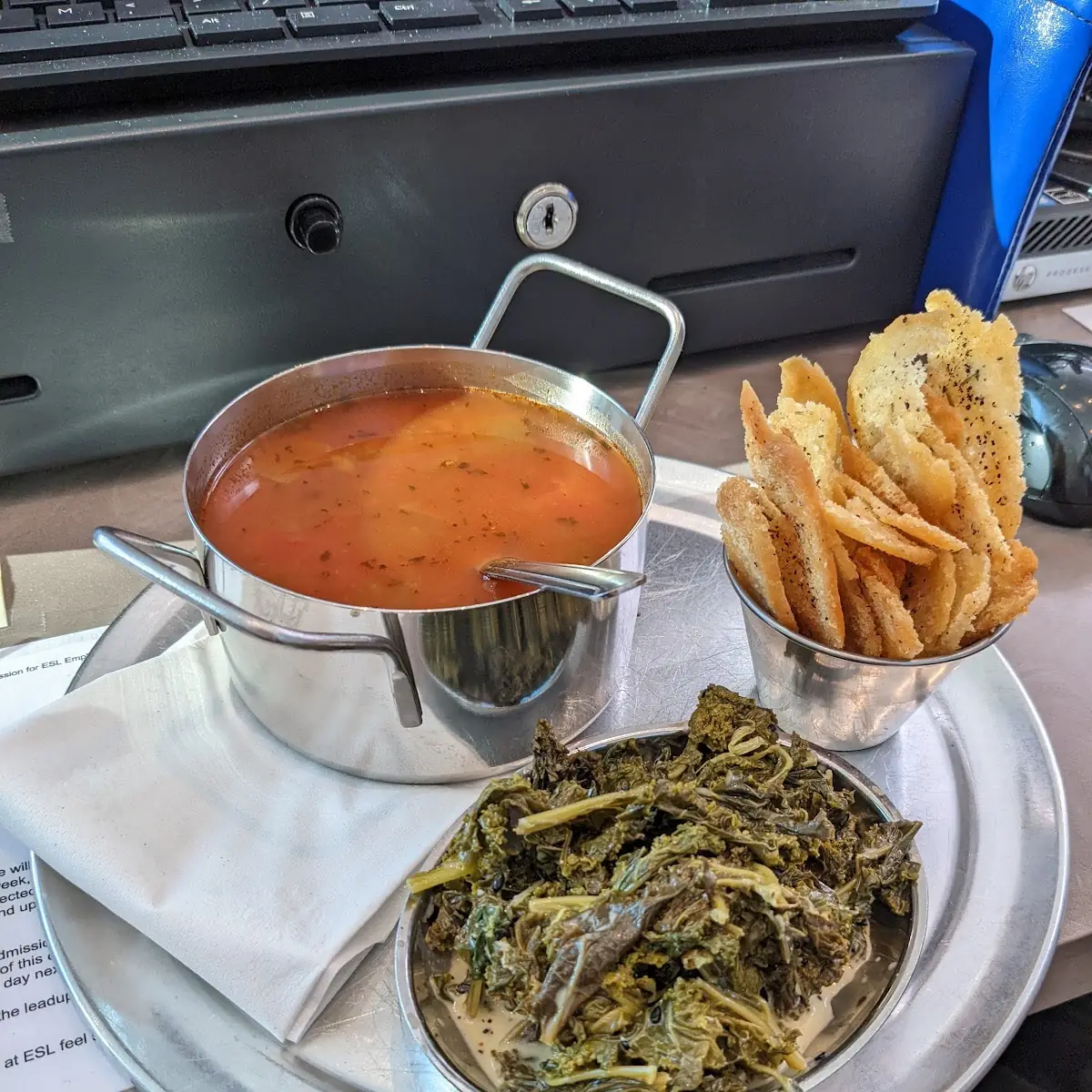 Hungarian Vegetable Soup with Kale Salad