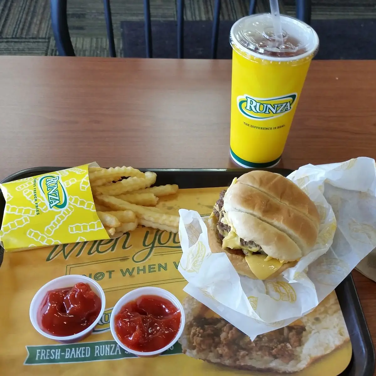 Hamburger with French Fries
