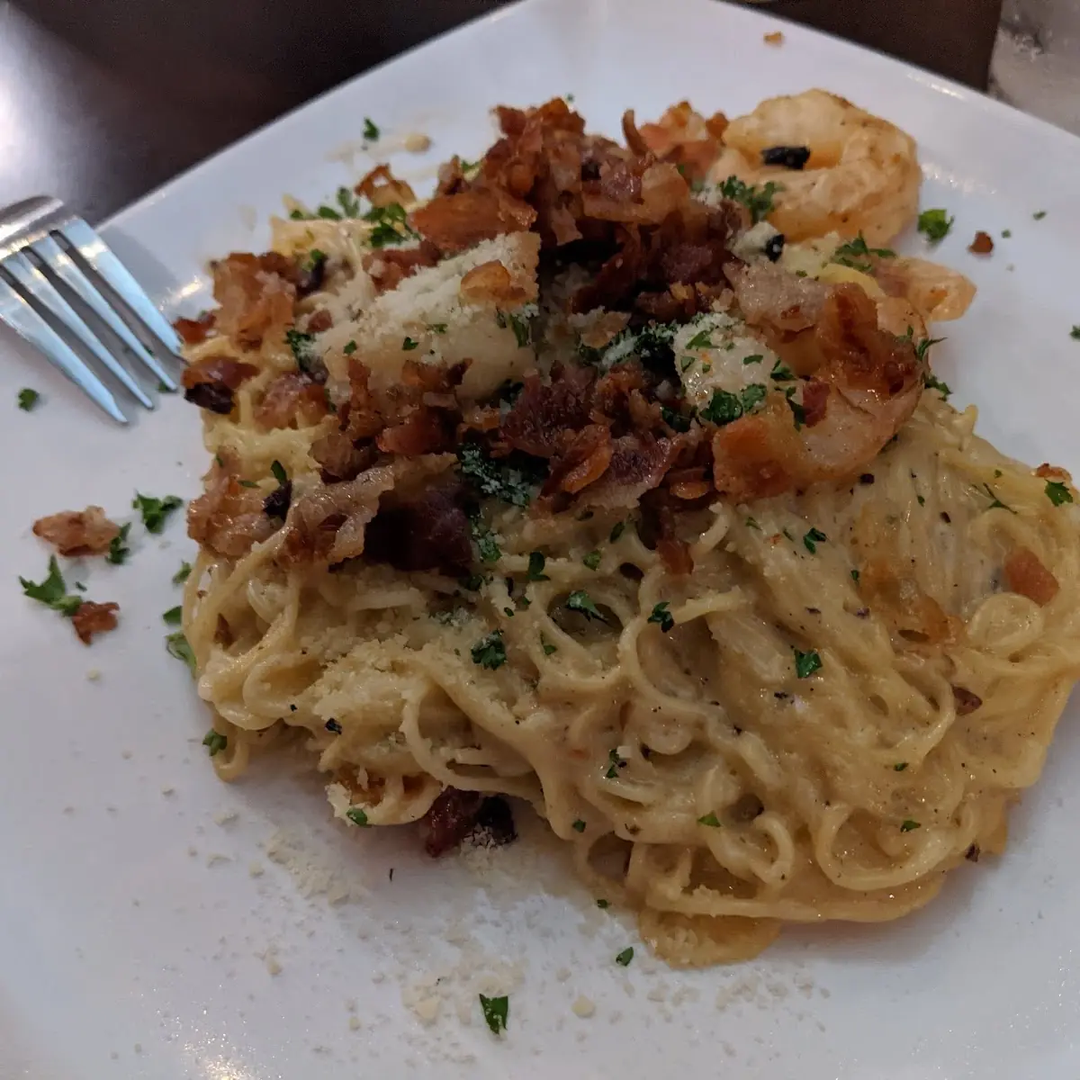 Shrimp or Chicken Carbonara