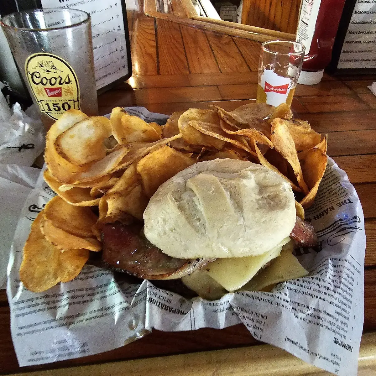 Burger and Homemade Chips