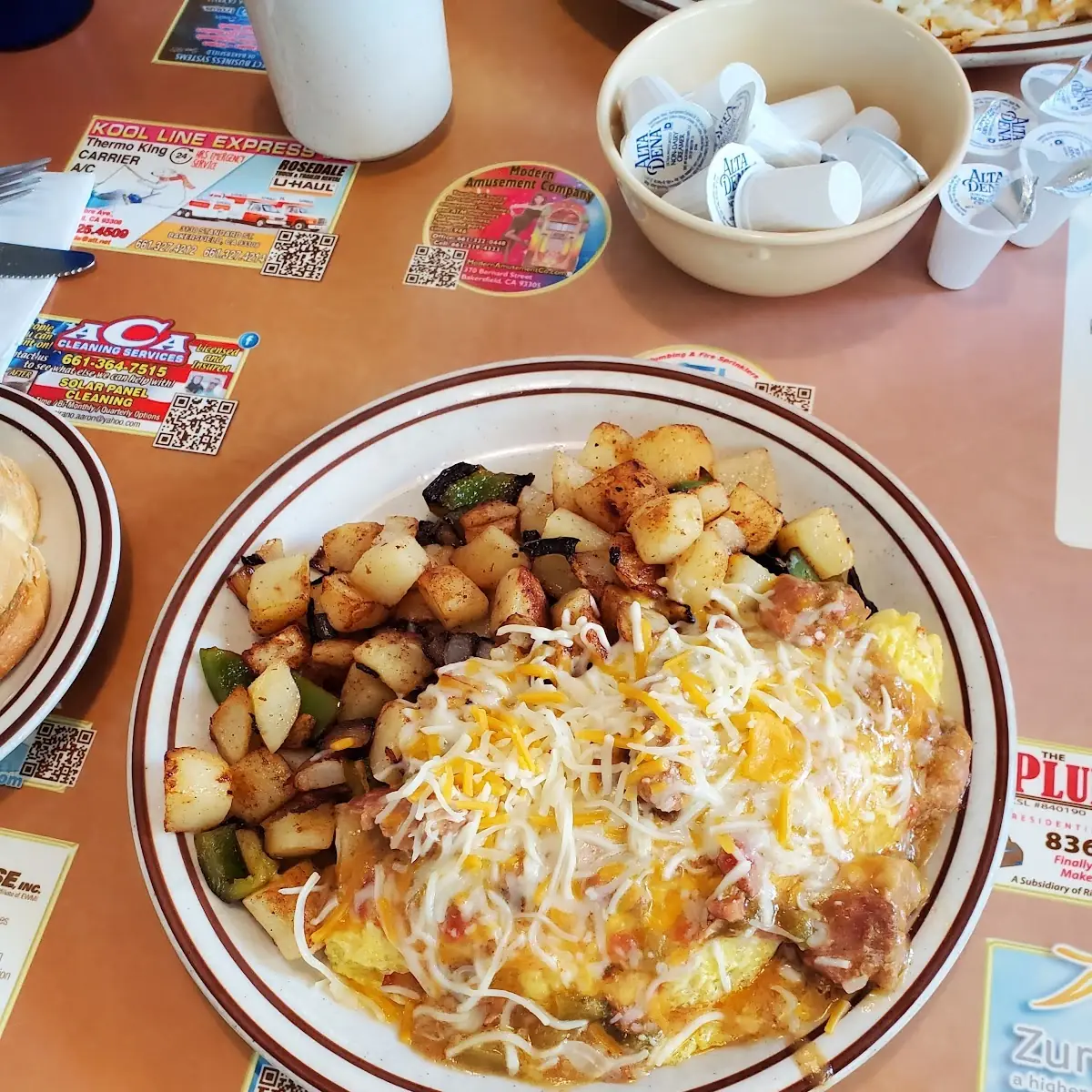 Chile Verde Omelette with Hash Browns