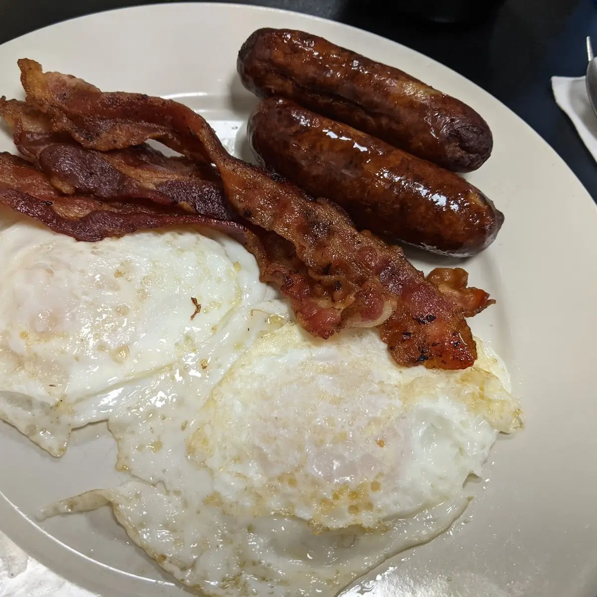 Two Eggs Any Style with Bacon and Sausage