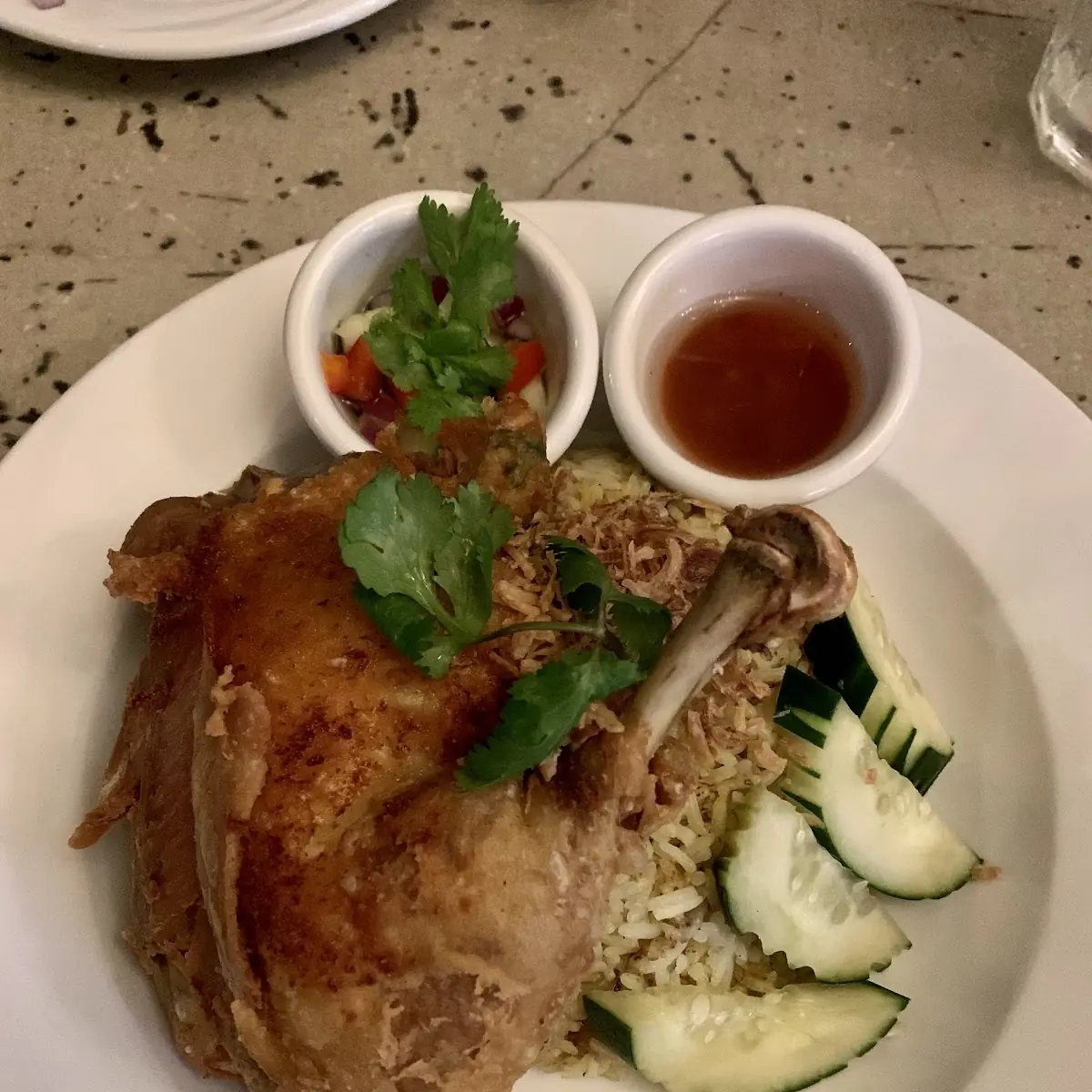 Crispy Fried Chicken with Yellow Curry Rice