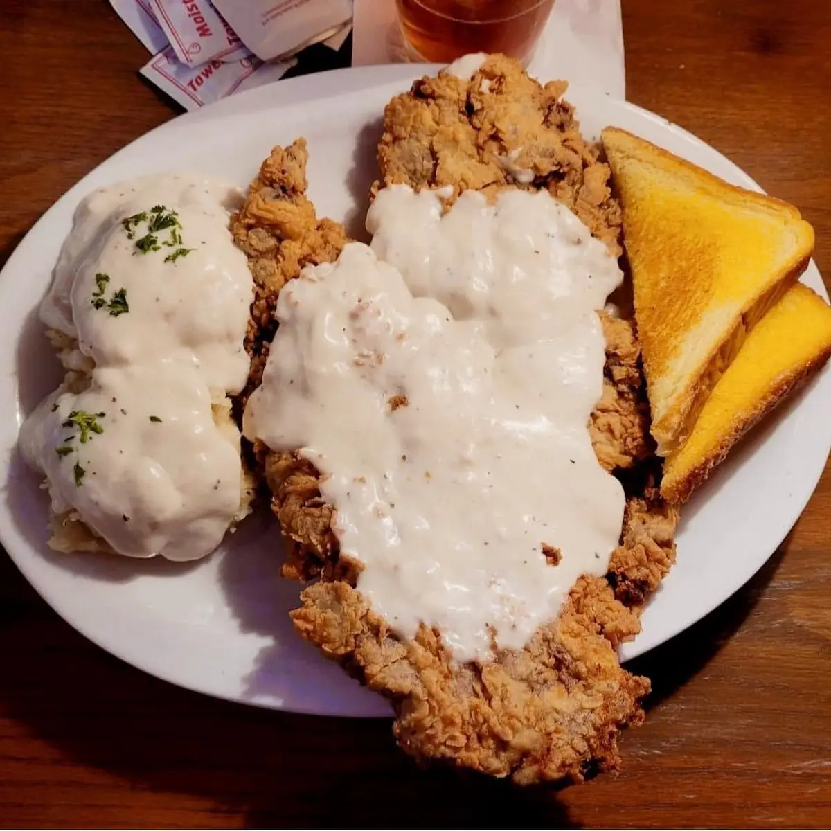 Chicken Fried Steak with Baked Potatoes
