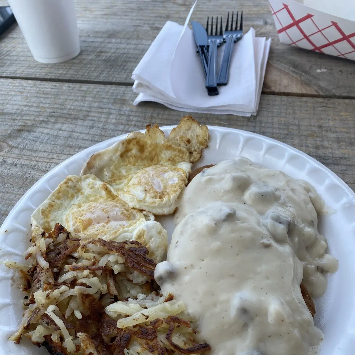 Fried Steak Breakfast