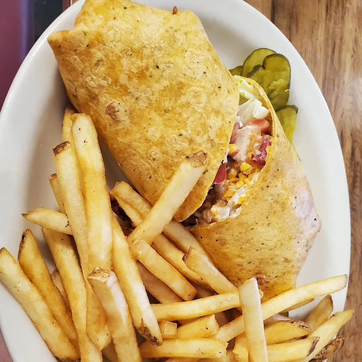 Crispy Chicken Ranch Wrap and Fries