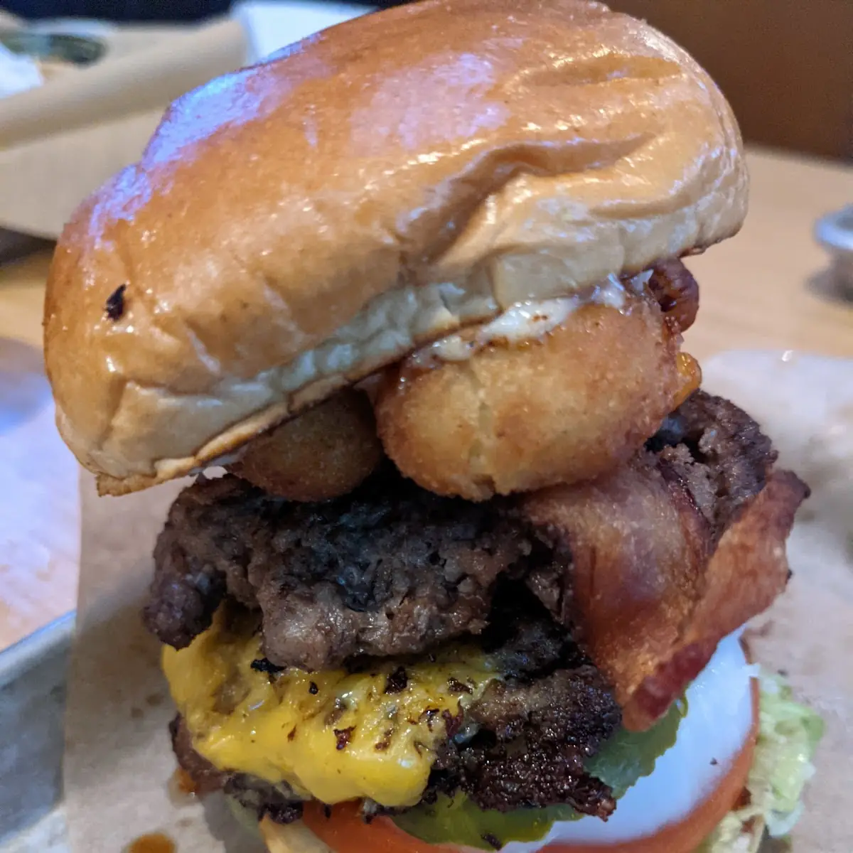 Cheese Curd Bacon Burger