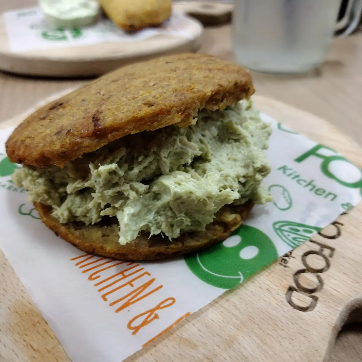 Plantain Arepa Chicken Salad with Avocado