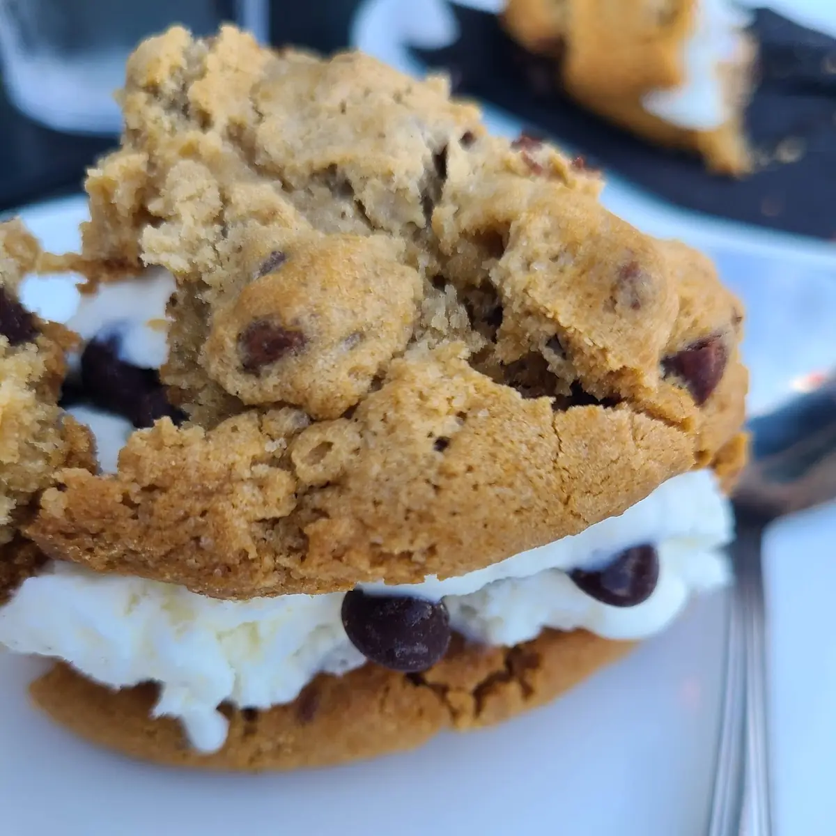 Chocolate Chip Cookie Ice Cream Sandwich