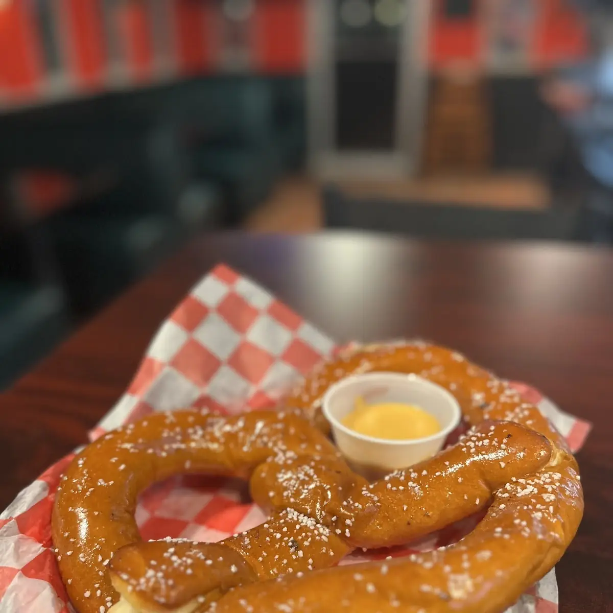 Salted Pretzel with Cheese Dip