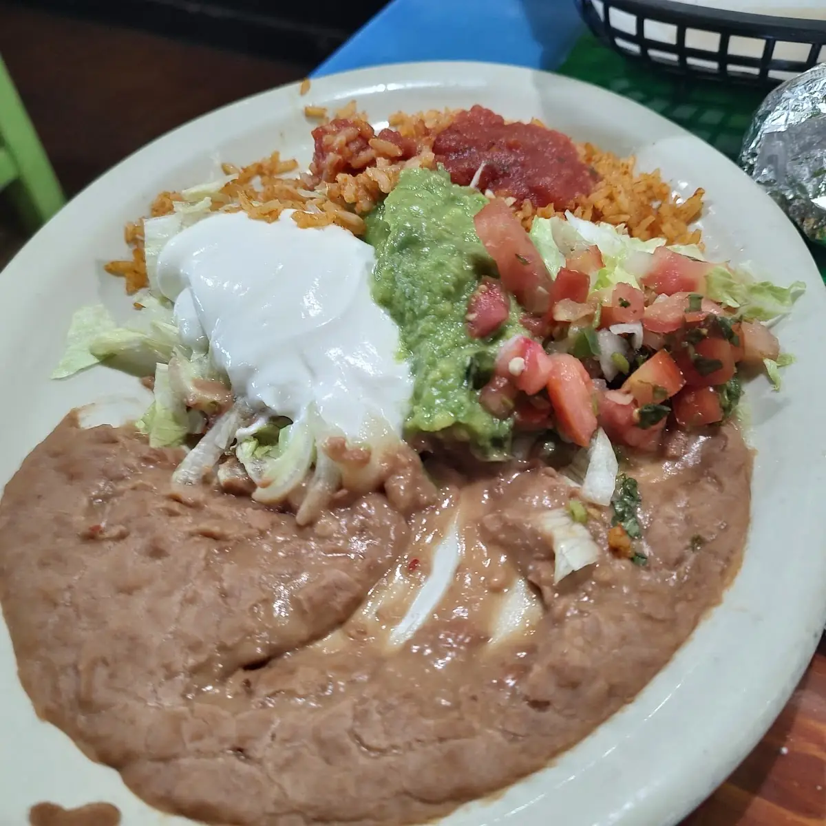 1 Bean Burrito 1 Cheese Enchilada and 1 Bean Tostada Combo
