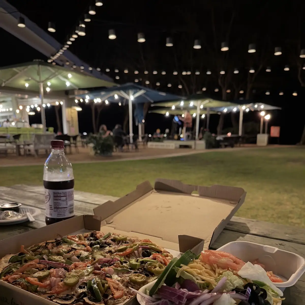 Veggie Pizza and Dinner Salad