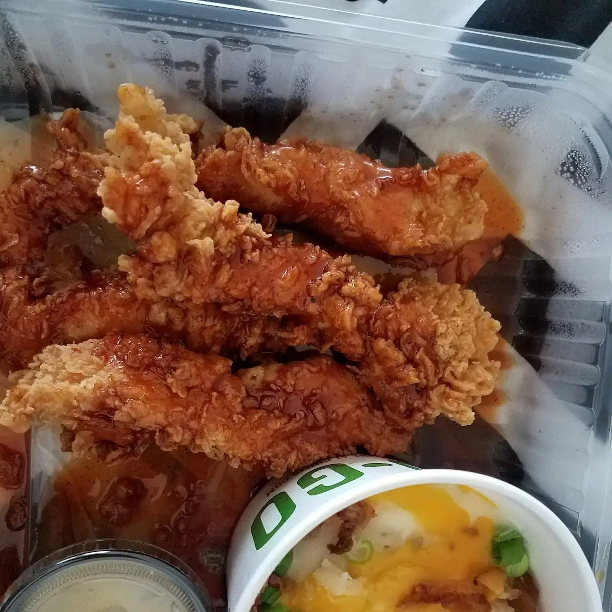 Crispy Chicken Strips with Loaded Baked Potato