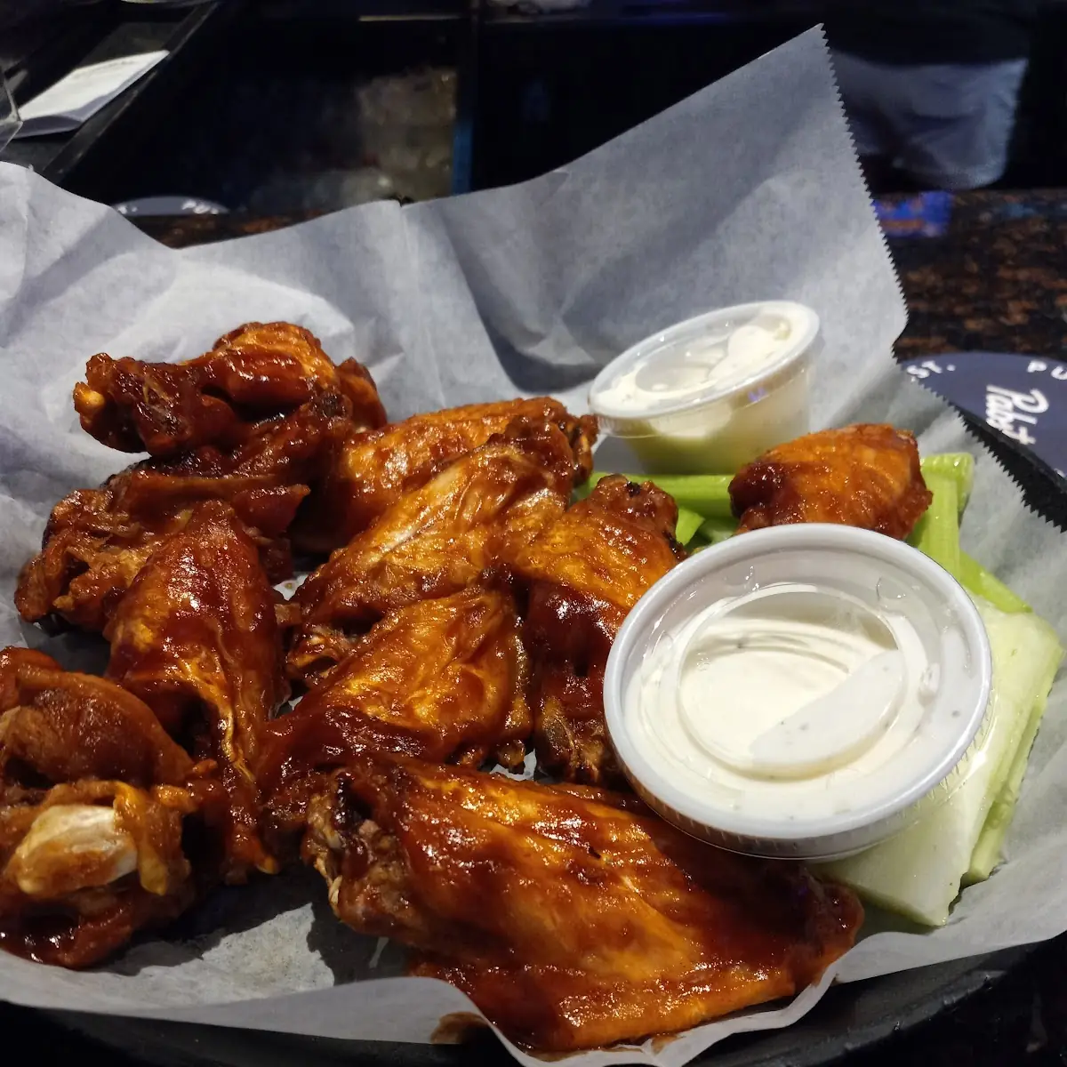 BBQ Chicken Wings with Celery