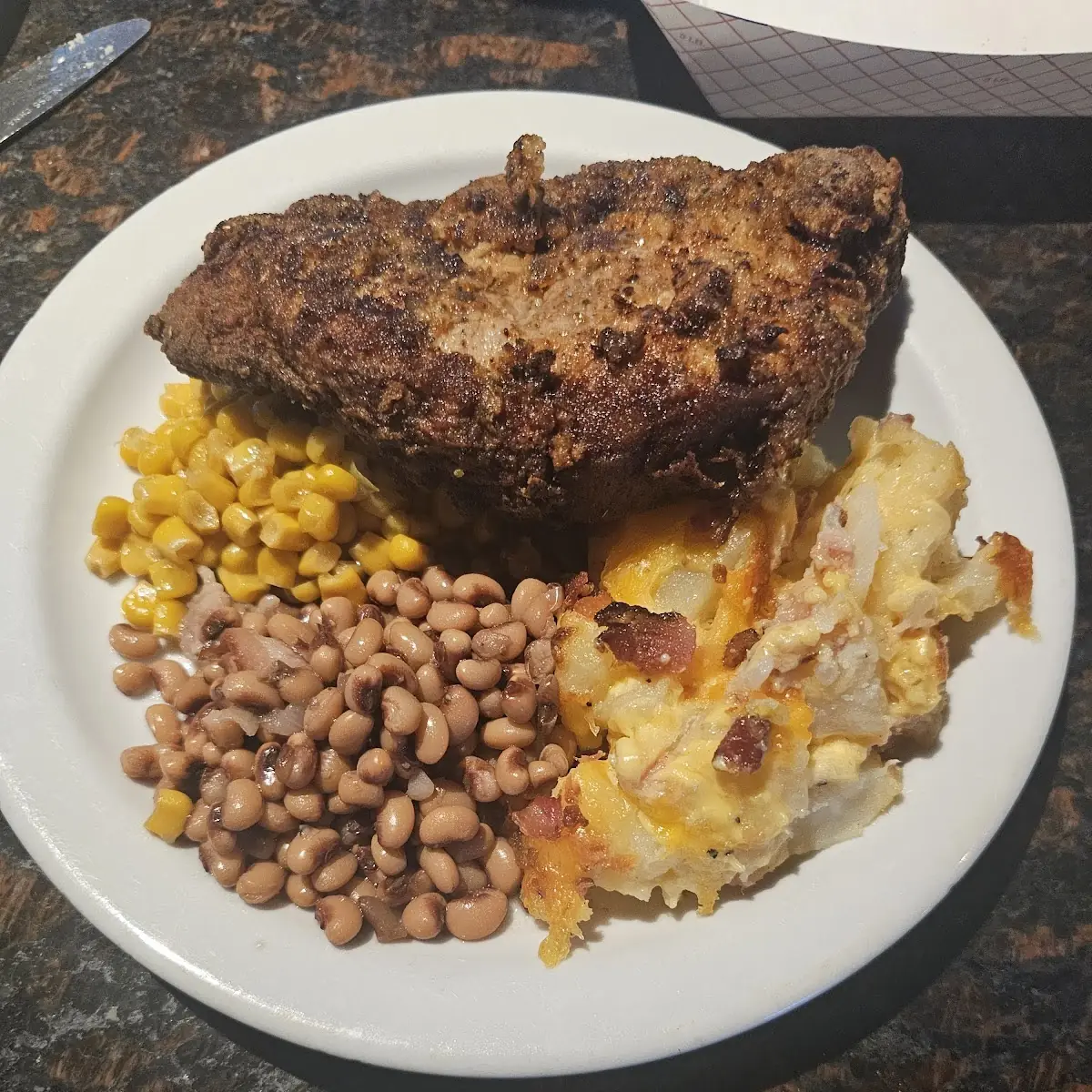 Fried Pork Chops with Three Sides