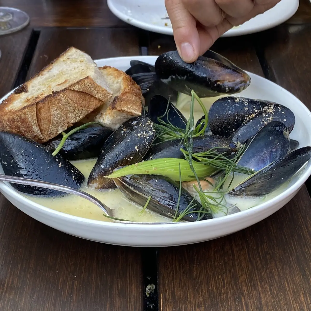 Steamed Black Mussels