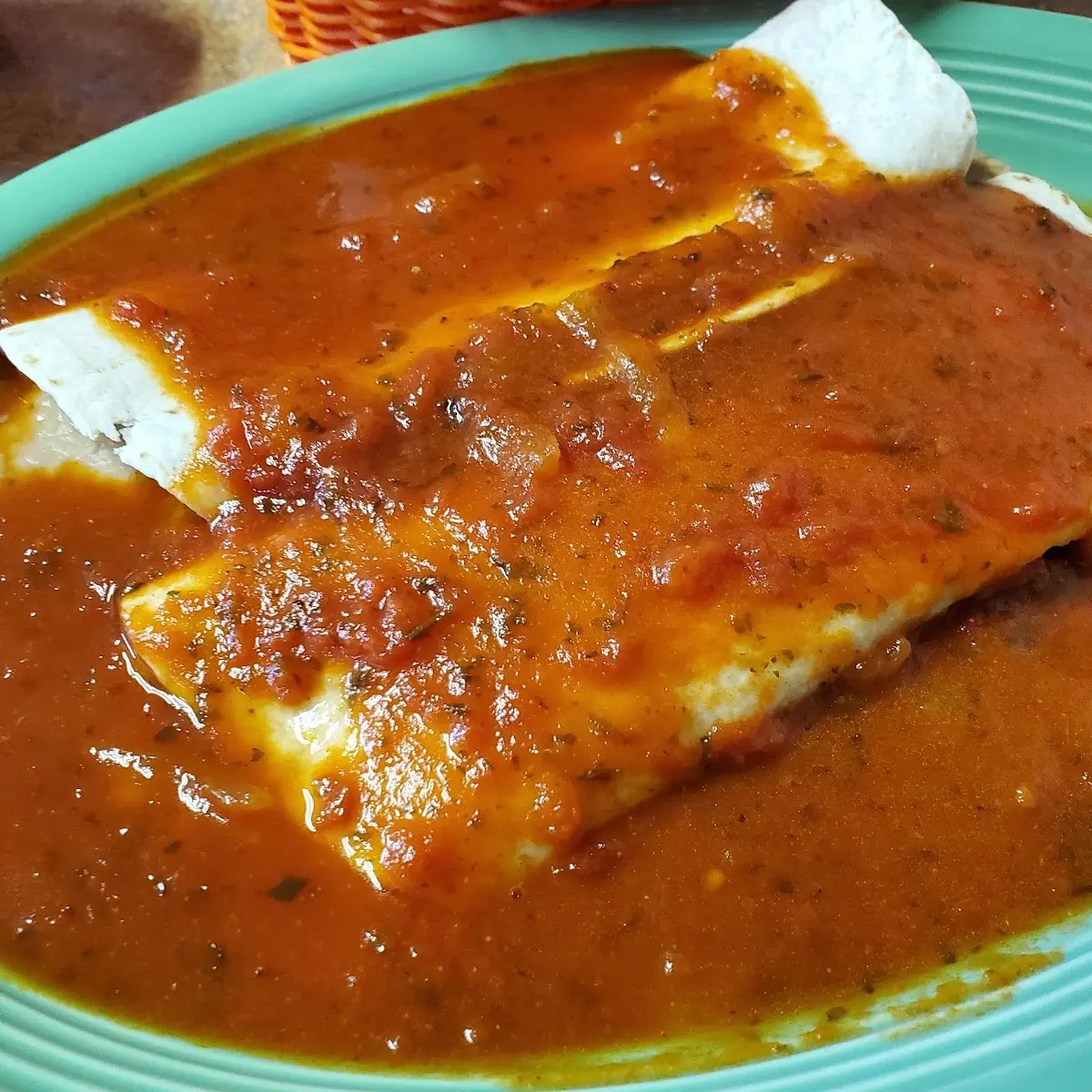 Bean Burrito with Red Sauce