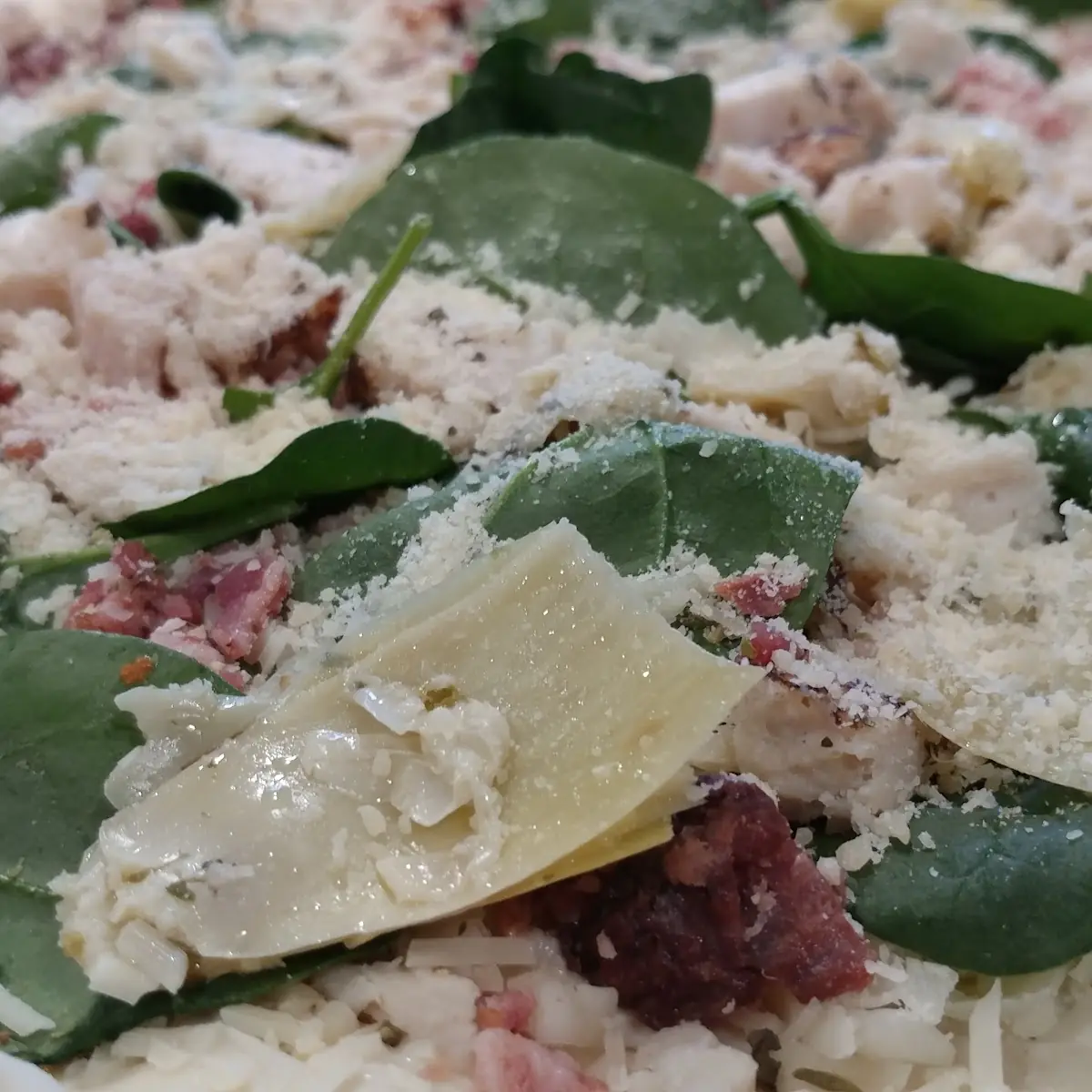 Chicken Bacon Artichoke Thin Crust Pizza