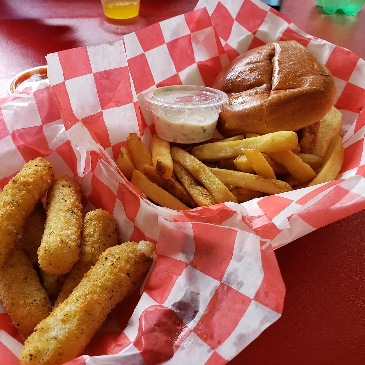 Mozzarella Cheese Sticks and Fish Sandwich