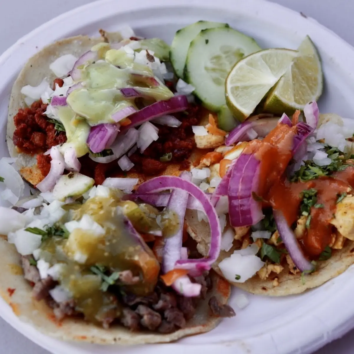 Al Pastor Pollo and Asada Taco