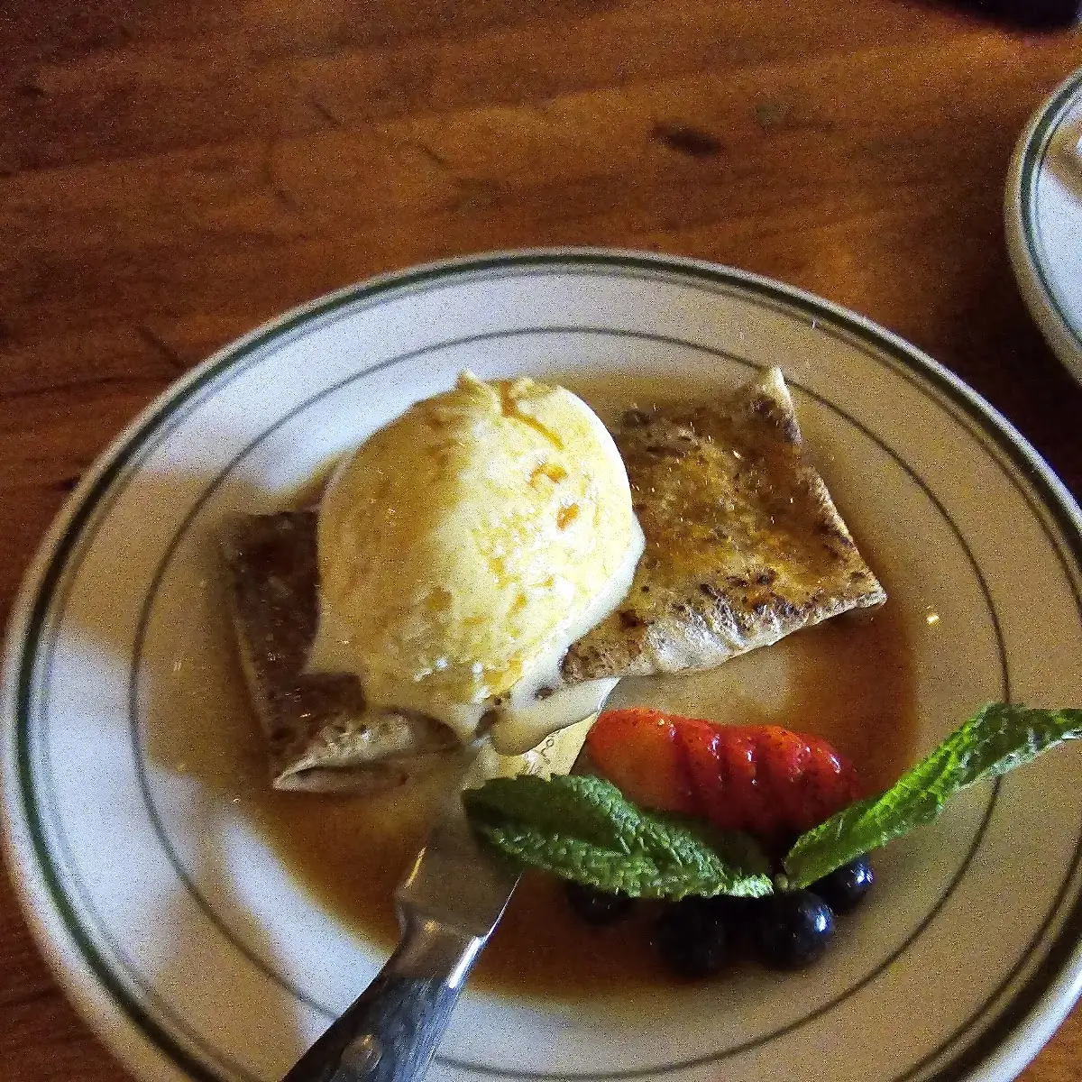 Flaky Pastry with Vanilla Ice Cream
