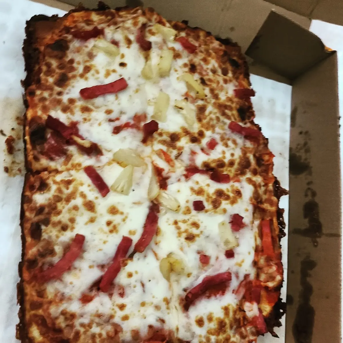 Burnt Hawaiian Pizza