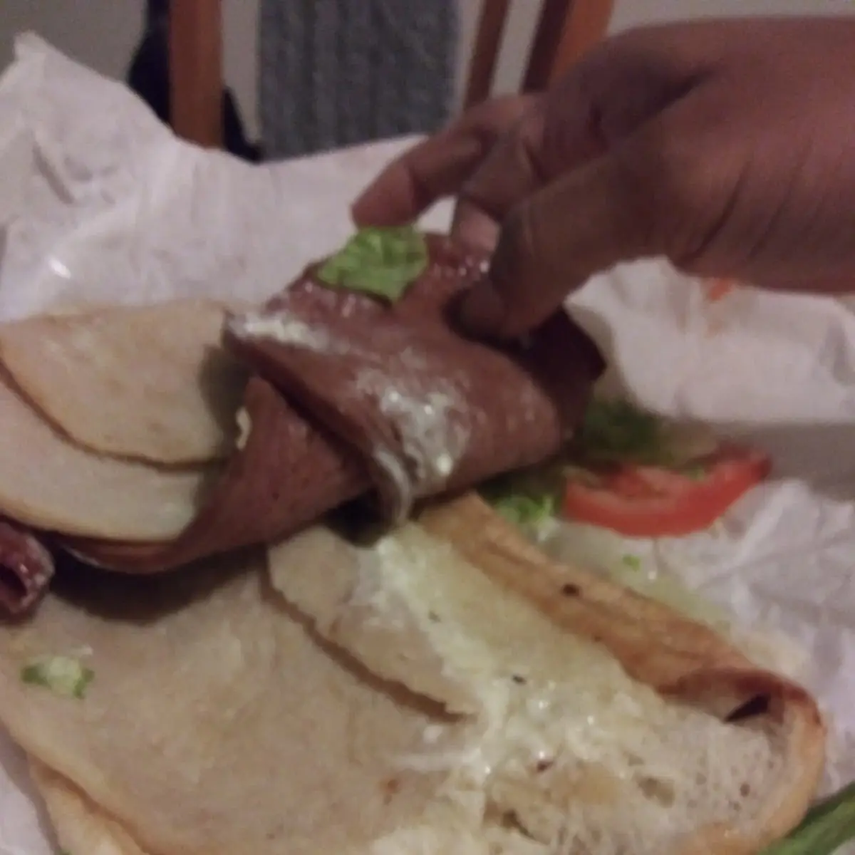Suppose to Be a Turkey & Ham Sub with Bacon