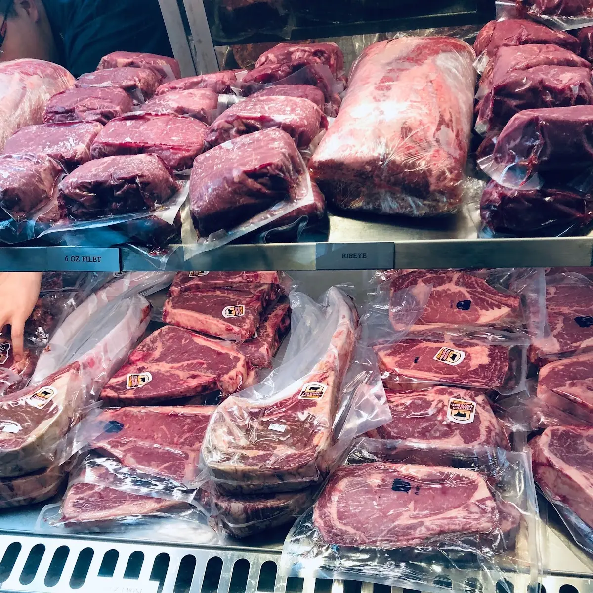 Raw Beef Steaks Display