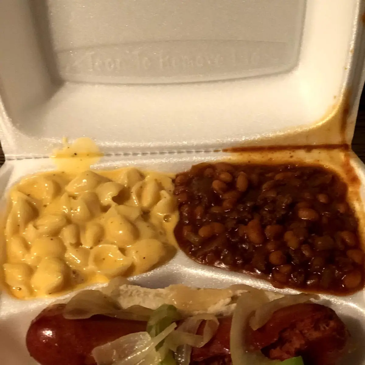 Hot Link Mac & Cheese & Baked Beans