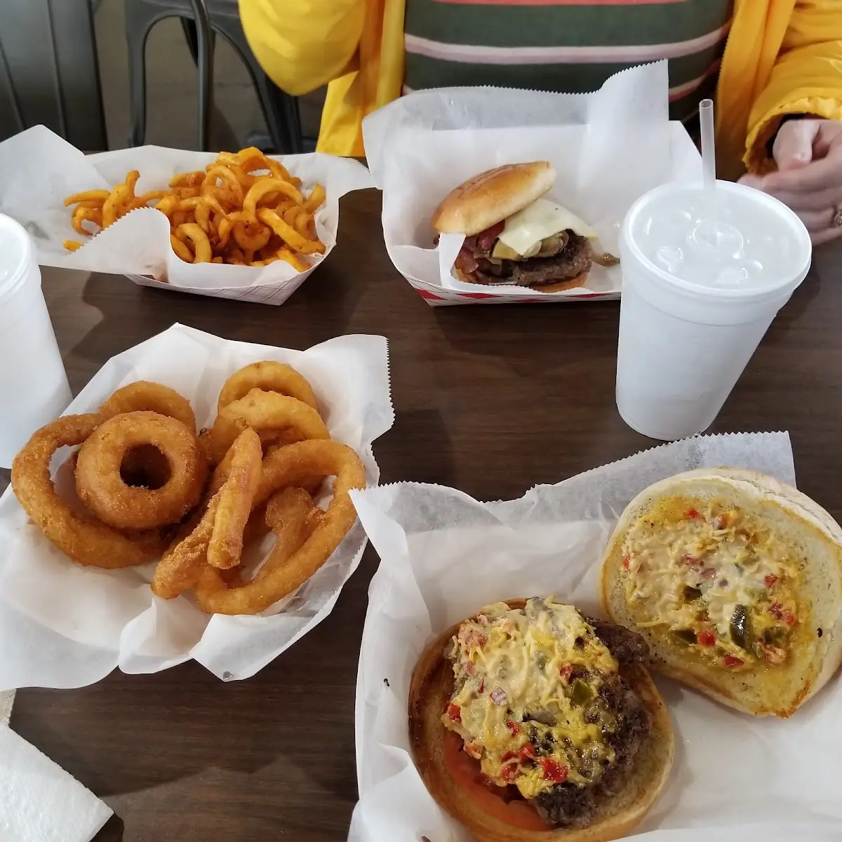 Onion Rings and Nacho Burger