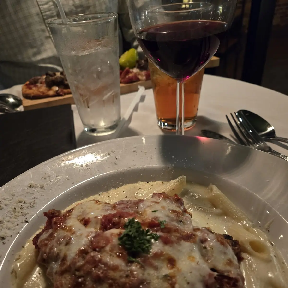 Chicken Parmesan w Penne Alfredo