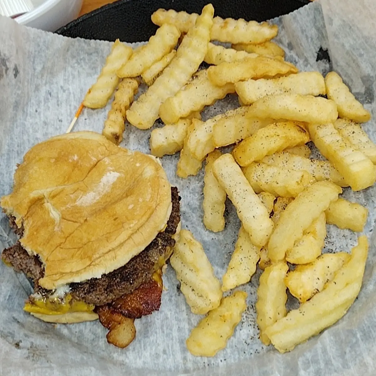 Bacon Cheeseburger and Fries