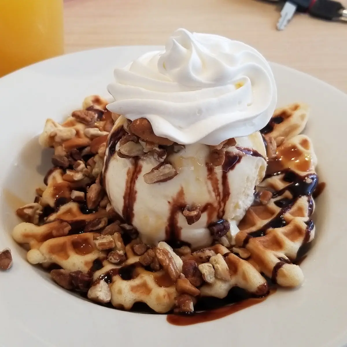 Turtle Waffle Sundae