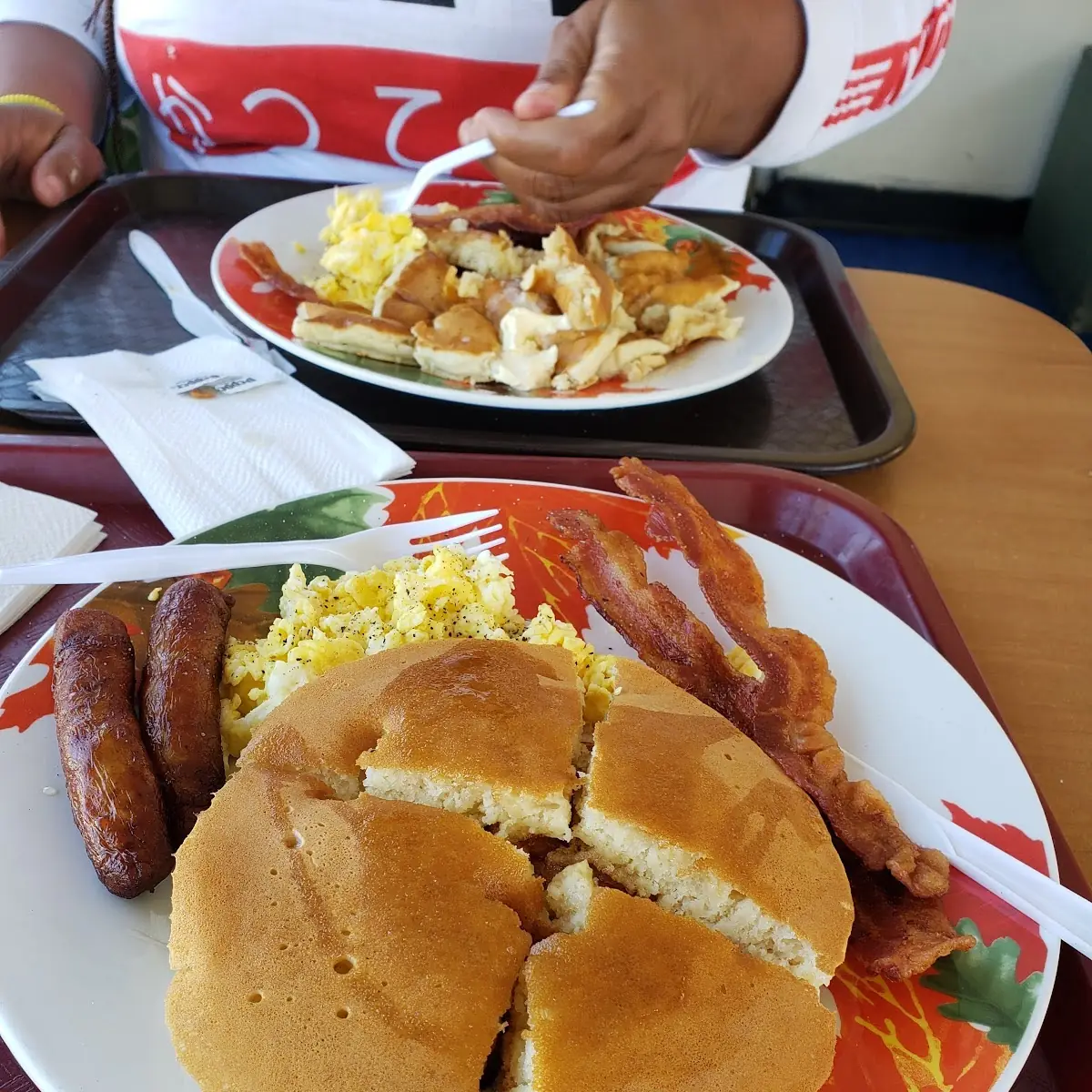 Pancakes Sausages Eggs and Beacon