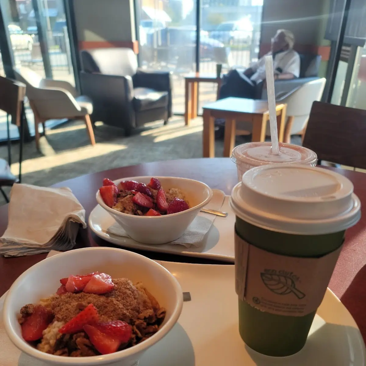 Steel Cut Oatmeal with Strawberries & Pecans