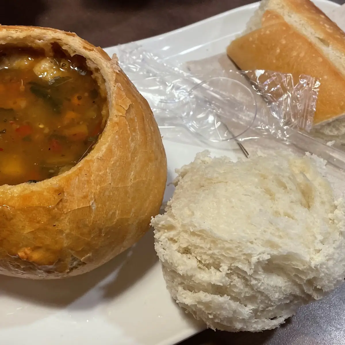 Garden Vegetable Soup Bread Bowl