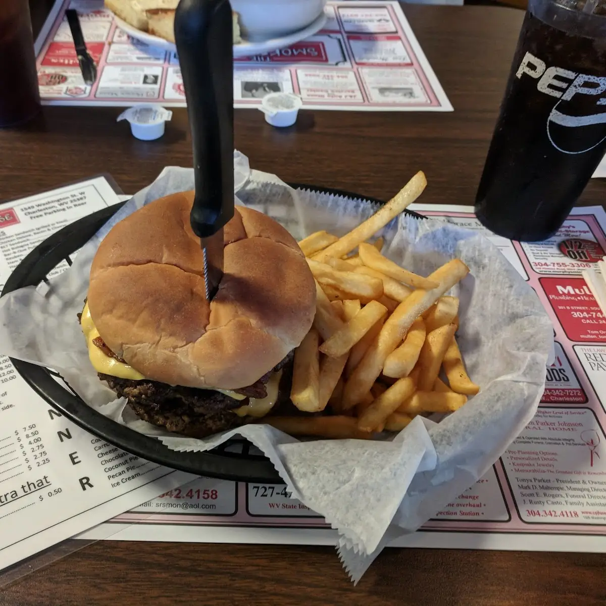 Bacon Double Cheeseburger and Fries