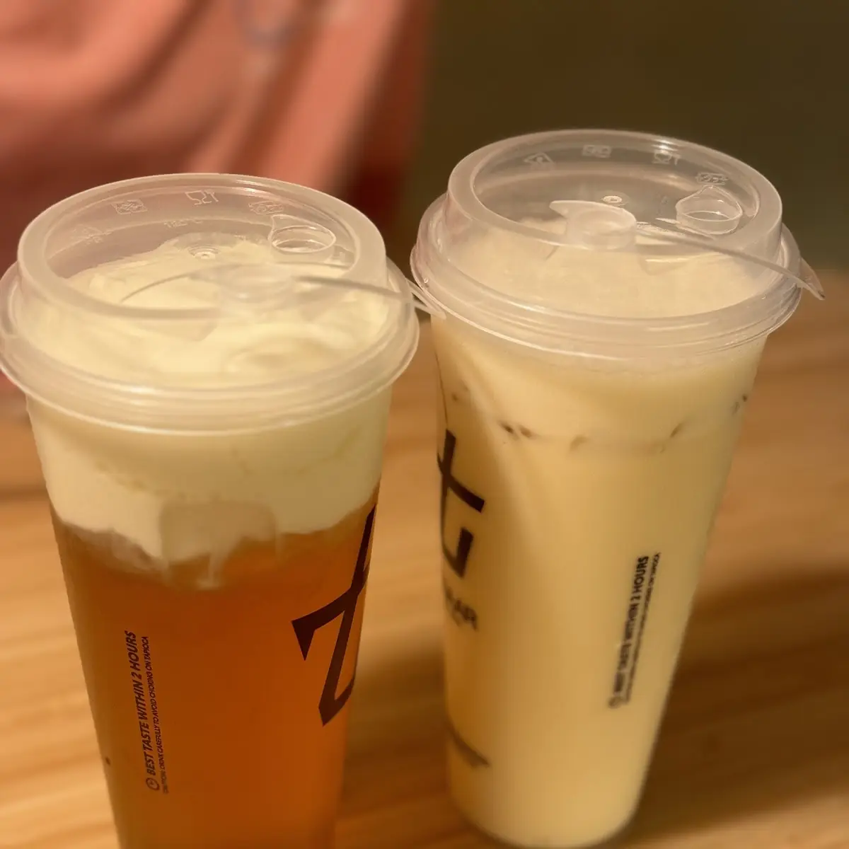 Peach Green Tea with Milk Foam