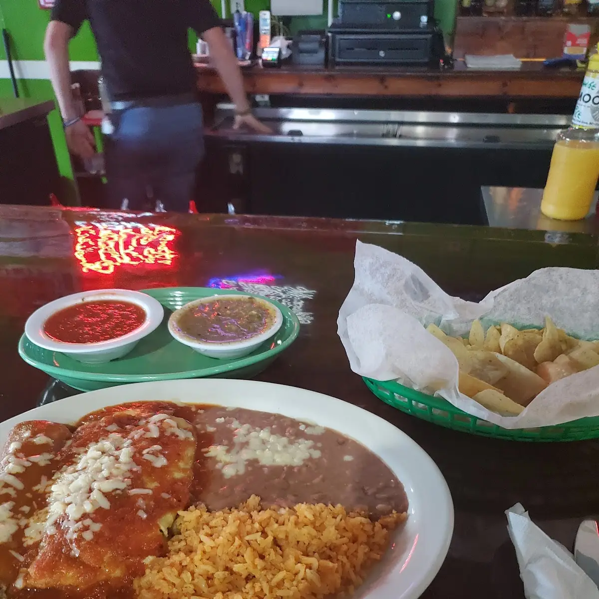 8. Chile Relleno, Beef Taco, Beans & Guacamole Salad