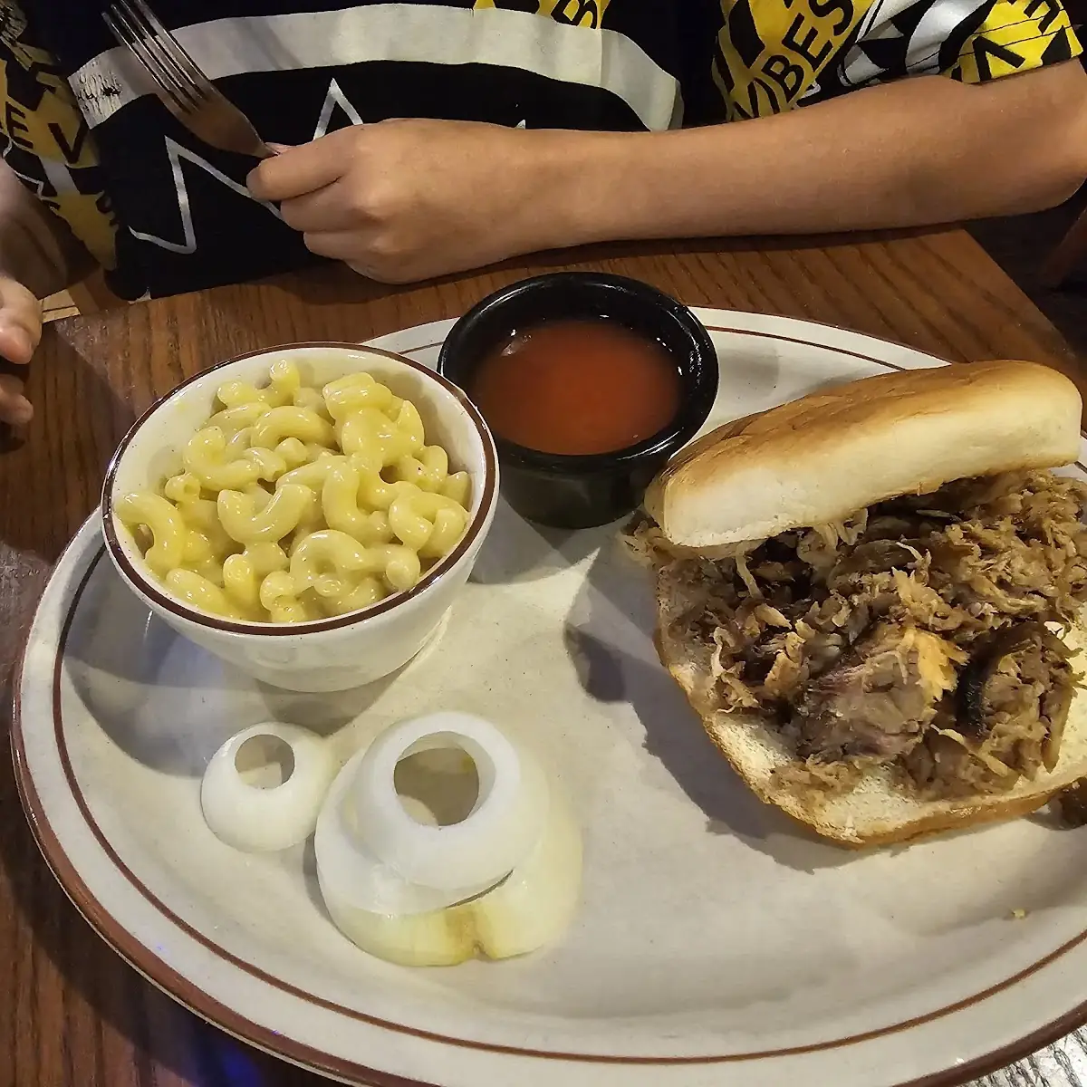 Pulled Pork BBQ Sandwich Subbed with Mac & Cheese