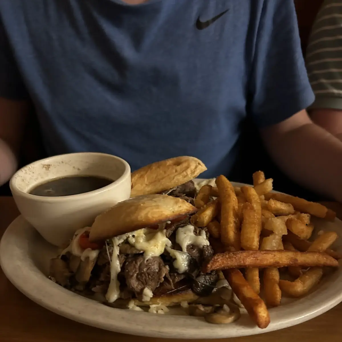 Philly Cheese Steak Sandwich with Dipping Sauce