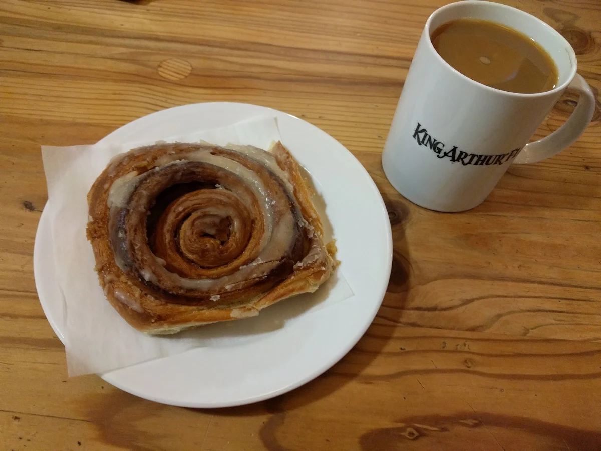 Cinnamon Roll and Coffee