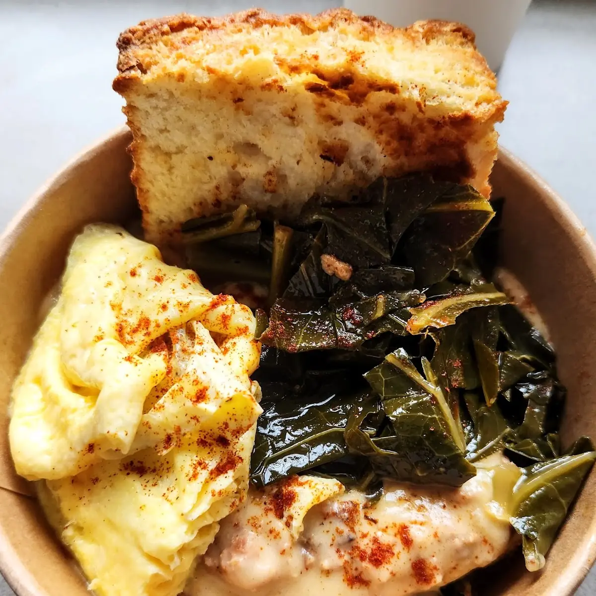 Pimiento Cheese Grits & Collards